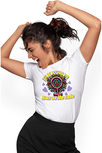 StoryGift Romania Tricou Femei flori colorate familie Alaturi-de-surori cu im...
