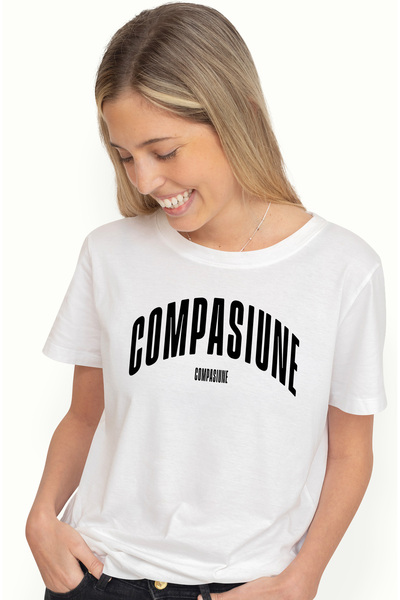 StoryGift Romania Tricou Femei Cuvantul Compasiune, Motivational, Self Help, ...