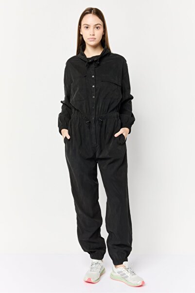 Esprit Women Long Sleeves Washed Jumpsuit, Black