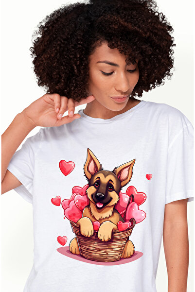 StoryGift Romania Tricou Femei cu un catel lup, ilustratie, sta intr-un cos, ...