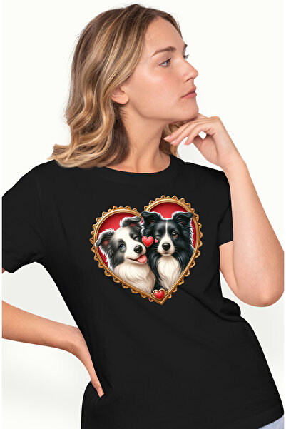 StoryGift Romania Tricou Femei cu o catelusa si un catel, ilustratie, pentru ...