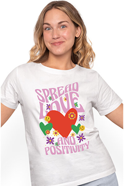StoryGift Romania Tricou Femei Cu Mesajul Spead Love, Inima Rosie, Optimist, ...