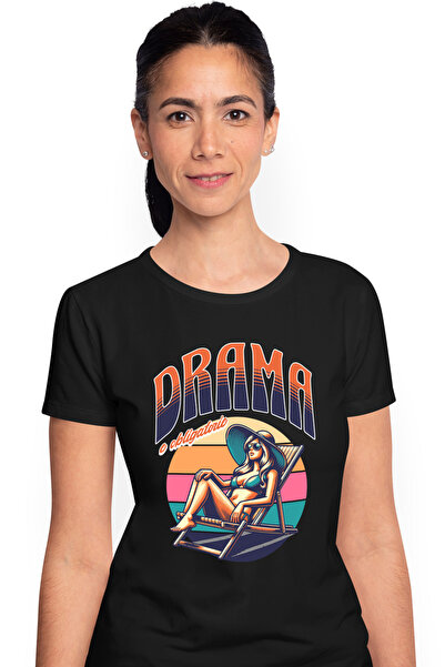 StoryGift Romania Tricou Femei Fata pe sezlong la plaja Text Haios Drama E Ob...