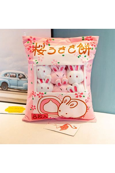 Choice 45CM bunny Cartoon a bag of snacks doll throw pillow Internet celebrity ins snack bag plush toy crea