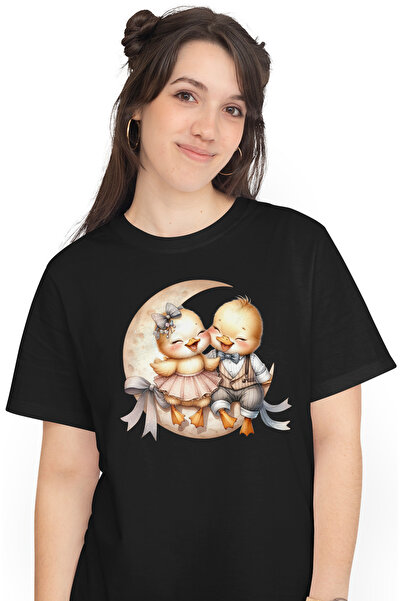 StoryGift Romania Tricou Femei cu 2 ratuste, ilustratie, funda, semiluna, costum, papion, prieteni BLK_M