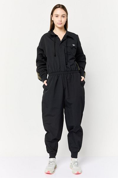 Reebok Women Sportswear Fit Long Sleeves Outdoor Jumpsuit, Black