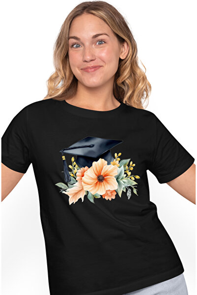 StoryGift Romania Tricou Femei cu o palarie de absolvire, toca, absolvent, facultate, studii final BLK_S