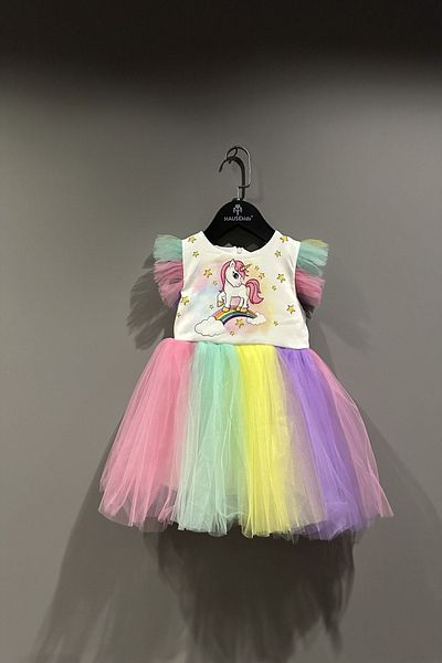 HAUSEkids Κοριτσίστικο φόρεμα 2-9 ετών Pink Love Design-Ecru