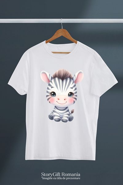 StoryGift Romania Women's T-shirt with a little zebra, illustration, be good, smile, happiness, for WHT_XL