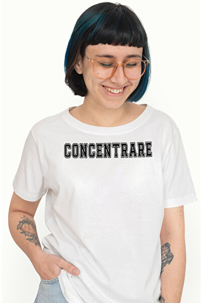 StoryGift Romania Tricou Femei Concentrare, Mesaj Motivational, Text Inspirational, Self Care, cu WHT_S