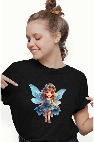 StoryGift Romania Tricou Femei cu o fetita dragalasa cu aripi de zana, ilustr...