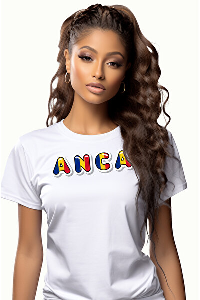 StoryGift Romania Tricou Femei Cu Numele Anca, Romania, Suporter, Steagul Romaniei, Patriot, cu i WHT_XL