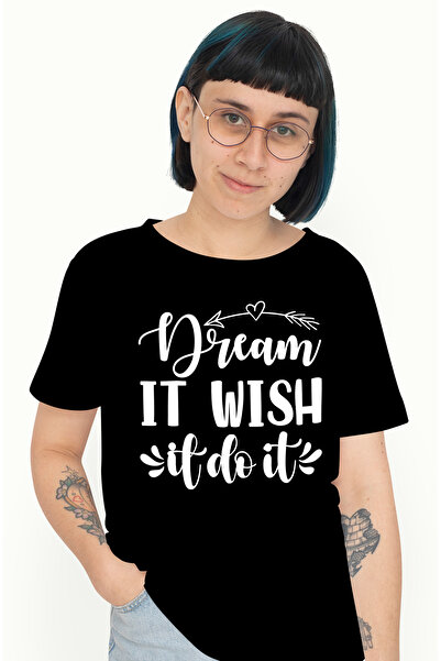 StoryGift Romania Tricou Femei cu mesaj motivational "Dream it, wish it, do i...