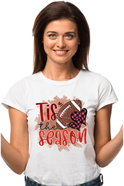 StoryGift Romania Tricou Femei cu minge de fotbal american cu mesajul "Tis th...