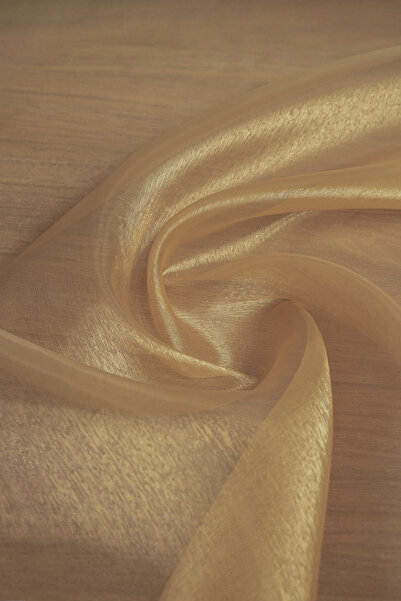 Kumaş Deposu Cam Organze Safran Rengi Kumaş