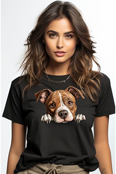 StoryGift Romania Tricou Femei cu un catel tristut care are ghearele scoase, ilustratie, cuminte, BLK_XL