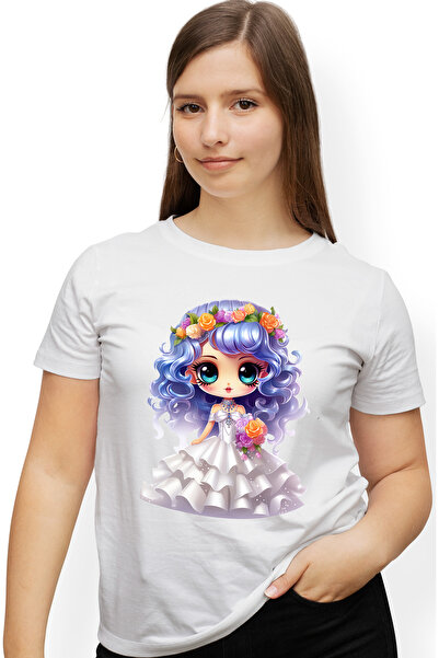 StoryGift Romania Tricou Femei cu o fata care poarta o rochie alba de mireasa...