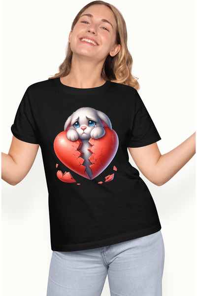 StoryGift Romania Tricou Femei cu un catel trist, ilustratie, lacrimeaza, ini...