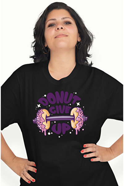 StoryGift Romania Tricou Femei Cu Mesaj Motivational Donut Give Up, Greutate ...