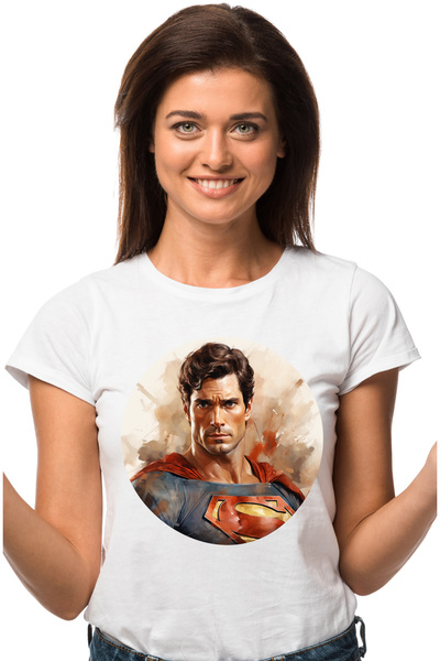 StoryGift Romania Tricou Femei Cu Superman, DC, Henry Cavill, Nisip, Superero...