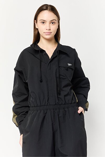 Reebok Women Sportswear Fit Long Sleeves Outdoor Jumpsuit, Black