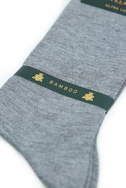 La Pescara Сиви едноцветни ултра луксозни мъжки чорапи от бамбук CRP319