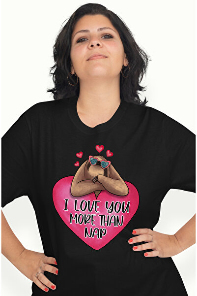 StoryGift Romania Tricou Femei cu animalul sloth/lenes cu mesajul "I love you...