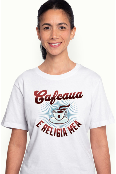 StoryGift Romania Tricou Femei Cafeaua e Religia Mea ceasca de cafea energie ...
