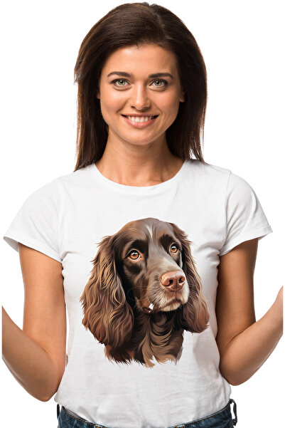 StoryGift Romania Tricou Femei cu un catel maro serios, ilustratie, putin tri...