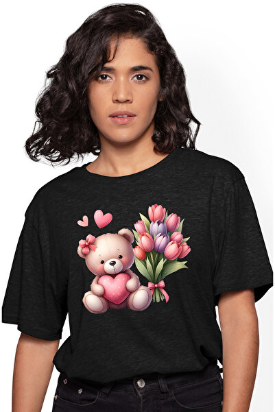 StoryGift Romania Tricou Femei cu 2 ursuleti, ilustratie, rochie, costum, pal...