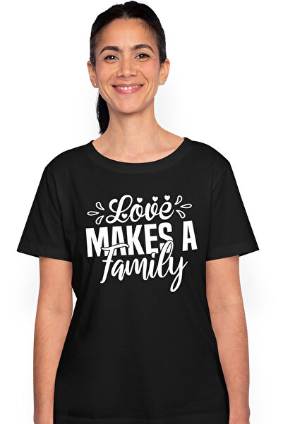 StoryGift Romania Tricou Femei cu textul in limba engleza "Love makes a famil...