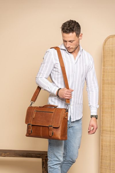 The Chesterfield Brand Geanta de laptop din piele naturala, The Chesterfield Brand, Imperia 14 inch