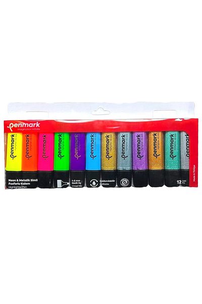 penmark Highlighter Neon-Silvery 12 Colors Pack
