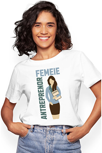 StoryGift Romania Tricou Femei femeie antreprenor sefa, munceste din greu CEO cu imprimeu pe Fata, WHT_XL