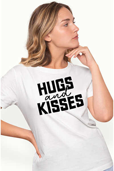 StoryGift Romania Tricou Femei cu textul in engleza "Hugs and kisses" - imbra...