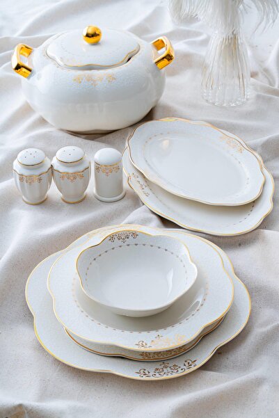 ACAR Elize 12 Kişilik 60 Parça Porselen Yemek Takımı