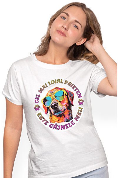 StoryGift Romania Tricou Femei Cane cu ochelarii de soare, CEL MAI LOIAL PRIE...