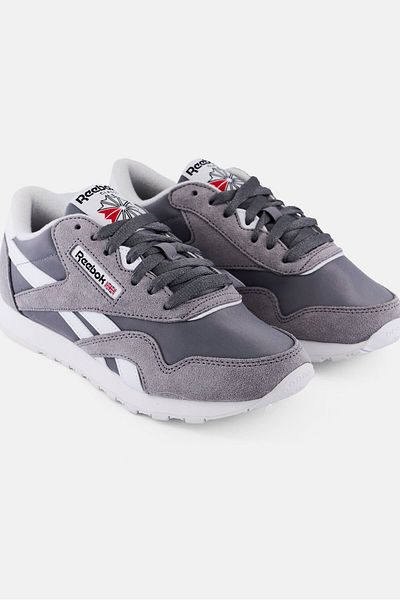 Reebok Kids Boy Classic Nylon Lace Up Running Shoes, Grey