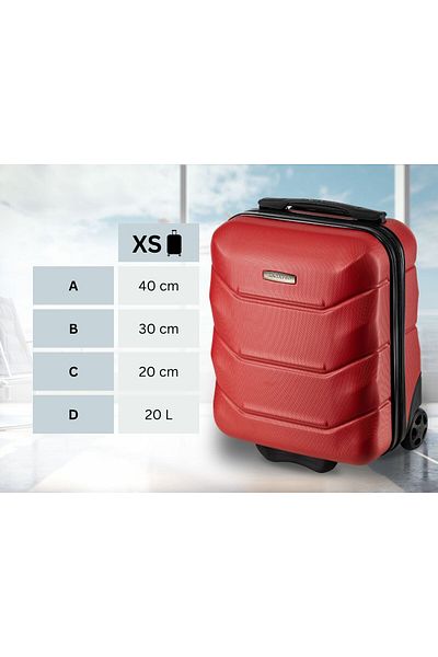 zagatto ® Zg507 Abs Xs Cabin Trolley, 20l, 40x30x20 Cm, Red, Wizz Air Hand Luggage Compatible