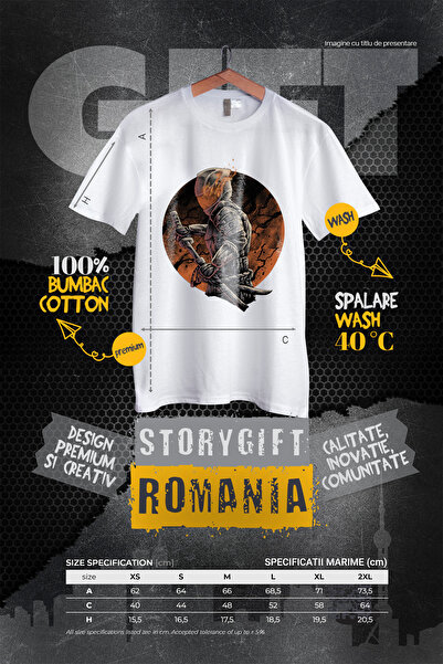 StoryGift Romania Tricou Femei Cu Ronin Rider, Samurai, Motocicleta, Sabie, Multicolor Cu Imprime Wht_l