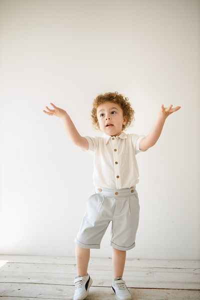 Kuarks Summer Boy's Gray (Light Blue) Canvas Shorts Baby Boy Pants Shorts 1-4 Years