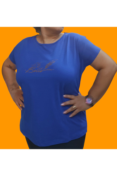 Barato Γυναικείο μπλουζάκι με στάμπα από βαμβακερό ύφασμα μεγάλου μεγέθους