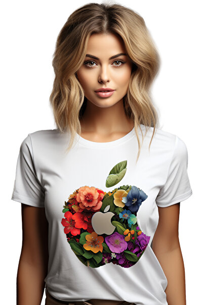 StoryGift Romania Tricou Femei Cu Simbol, Logo Stil Apple, Mar Plin De Flori ...