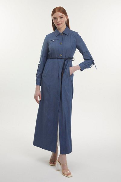Zühre Πουκάμισο με γιακά με κουμπί Indigo Overcoat 13777