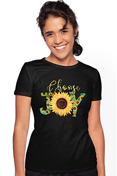 StoryGift Romania Tricou Femei cu mesajul "Choose joy", ilustratie, motivational, alege fericirea, BLK_XL
