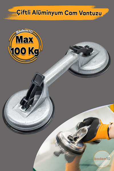 Badem10 Çiftli Vakumlu Alüminyum Cam Vantuzu Fayans Metal Tutucu Araç Göcük Düzeltme  Aparatı Çektirme