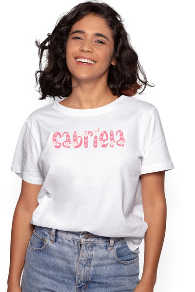 StoryGift Romania Tricou Femei Cu Numele Gabriela, Flori, Colorat, Roz, Dragu...