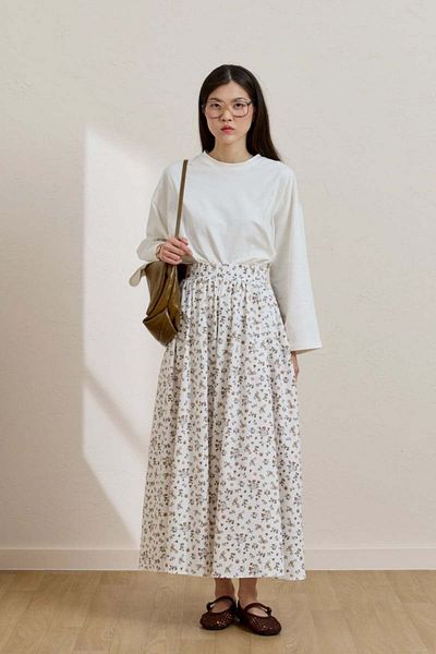 Ceylan Otantik White Crispy Flower Balloon Skirt