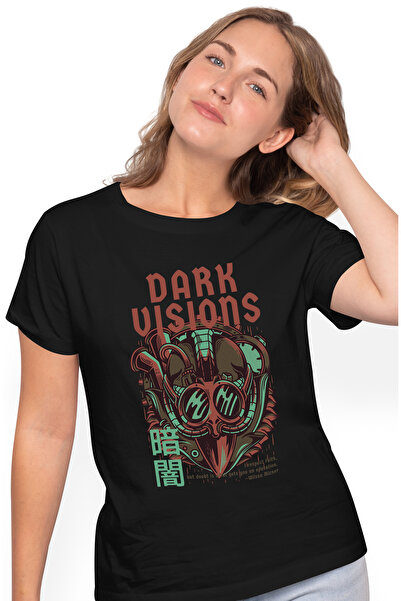 StoryGift Romania Tricou Femei Cu Pasare Cu Cioc Galben Cu Ochelari De Aviator, Text In Engleza Da BLK_XS