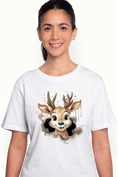 StoryGift Romania Tricou Femei cu o caprioara care scoate capul printr-o gaur...